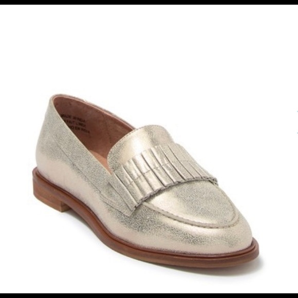 COPY - SEYCHELLES Leather Loafers Metallic Shoes - Picture 1 of 7